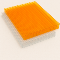 Сотовый поликарбонат 3,7х2100х6000 мм оранжевый 55%